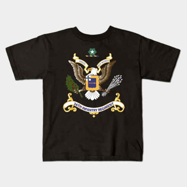 Regimental Colors - 36th Infantry Regiment Kids T-Shirt by twix123844